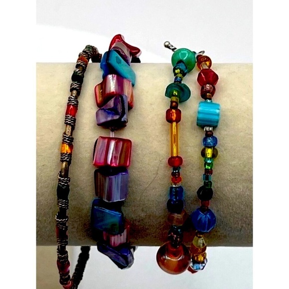 Colorful Chunky Beaded Necklace & Bracelet Set - Unique Handmade Jewelry - Picture 4 of 11